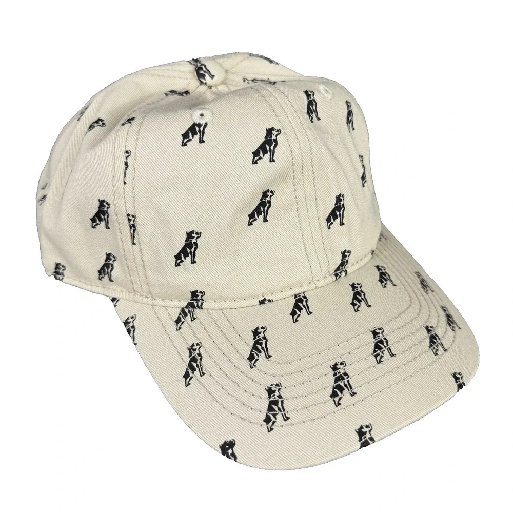 Mack Trucks Hat Cap Snapback Khaki Bulldog Logo All Over Print Adjustable Cotton